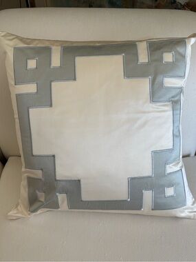 Ann Gish Cream and Moonstone Decorative Pillow